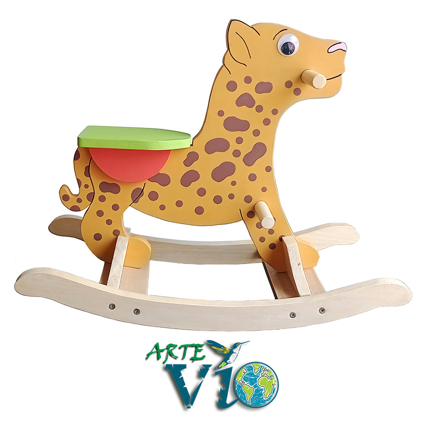 Jaguar - Balancín de Montar - Hecho para Durar - Enseña a Trabajar - Niños de 1.5 a 4 años - 55 cm de Altura