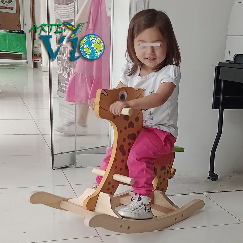 Jaguar - Balancín de Montar - Hecho para Durar - Enseña a Trabajar - Niños de 1.5 a 4 años - 55 cm de Altura