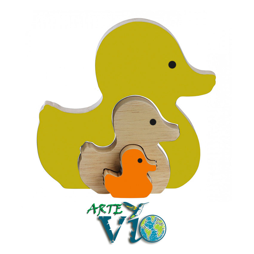 Patitos de Encajar - Desarmable de Tres Piezas - Colores a Personalizar - Alto 14 cm.