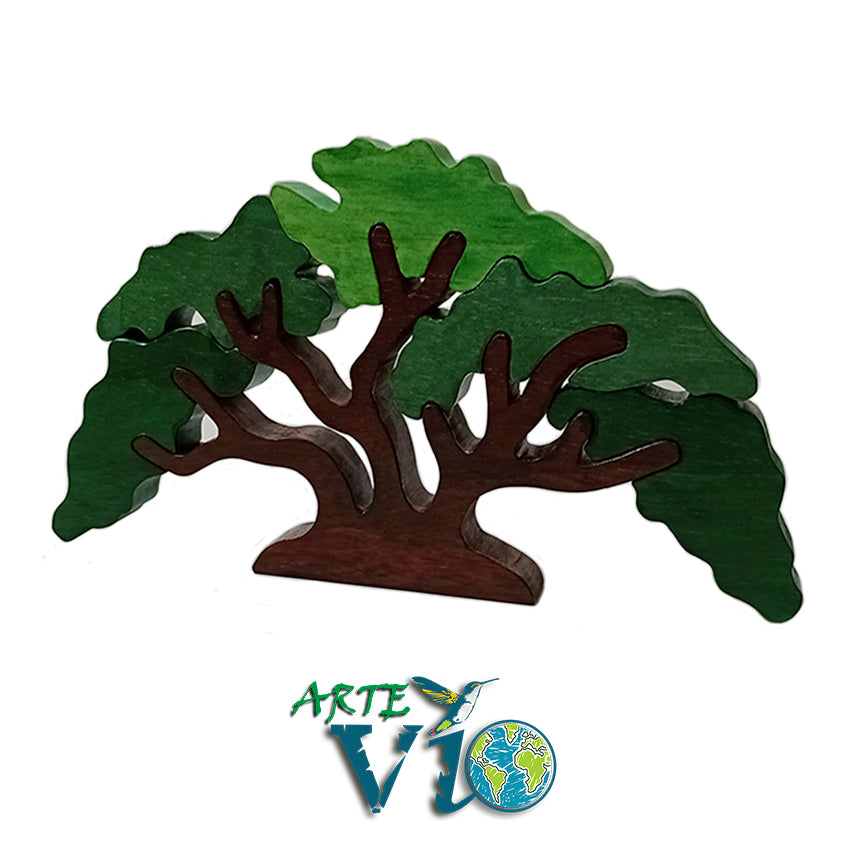 Algarrobo Milenario – Rompecabeza Tridimensional - Desarmable de 6 Piezas - Ancho 26 cm.