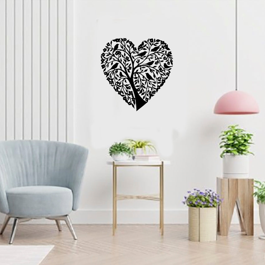 Corazón de Árbol con Aves - Decoración de Pared - Corte en Láser de Alta Precisión - Dos Tamaños a Elegir