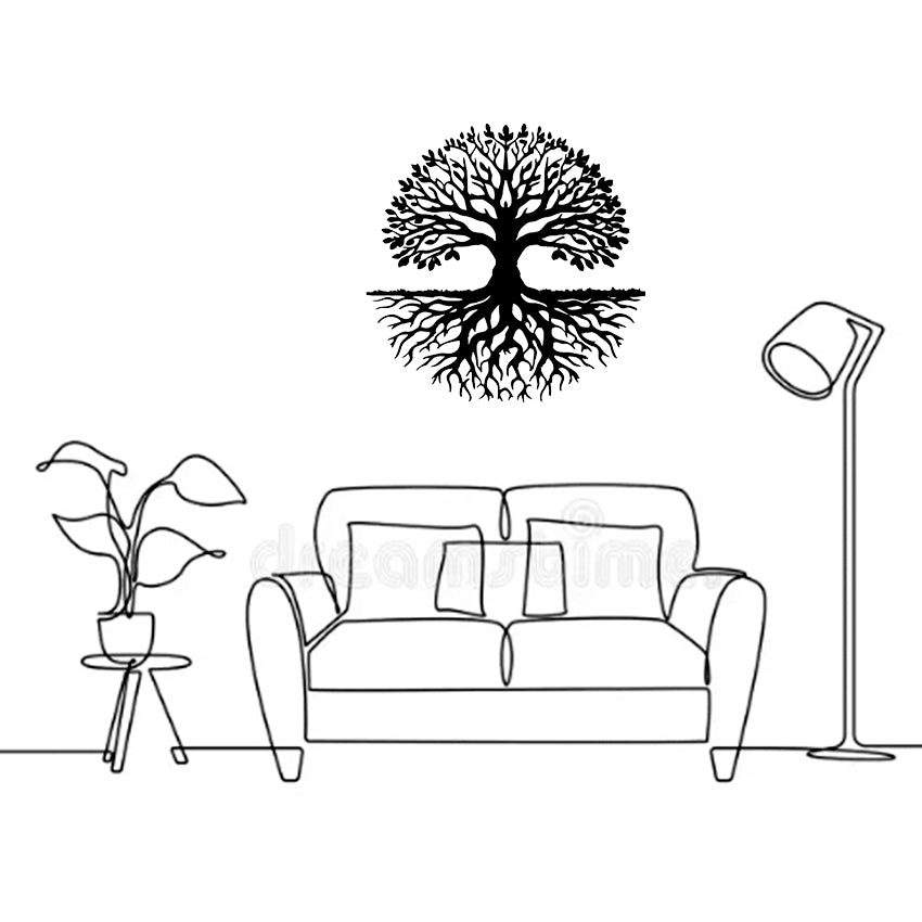 Árbol con Raíz - Decoración de Pared - Corte en Láser de Alta Precisión - Dos Tamaños a Elegir