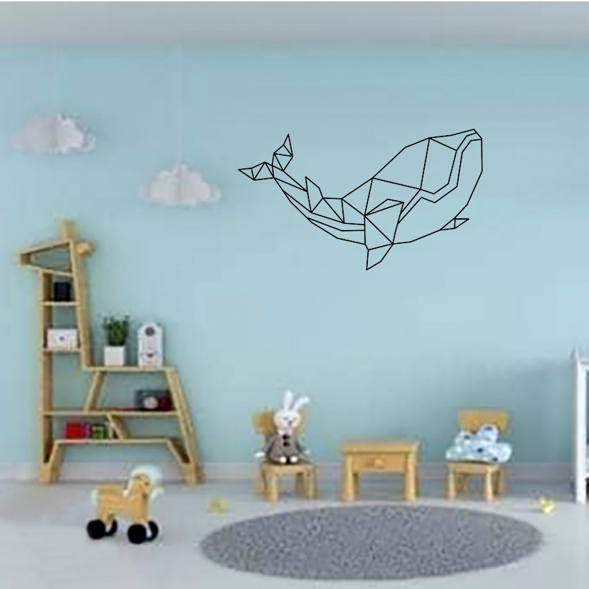 Ballena Geométrica - Decoración de Pared - Corte en Láser de Alta Precisión - Dos Tamaños a Elegir