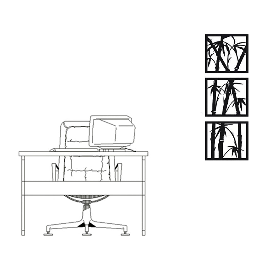 Bambú en Tríptico Vertical - Decoración de Pared - Corte en Láser de Alta Precisión - Dos Tamaños a Elegir