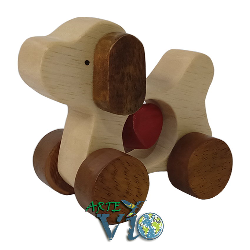 Bebé - Perrito de Corazón y Orejas Movibles - Con Cuerda de Arrastre - Colores a Personalizar