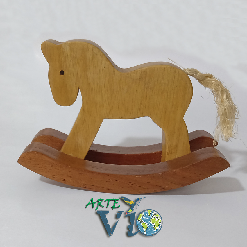 Caballito Balancín - Juguete de Colección - Decoración Cuarto del Niño - Acabado al Natural