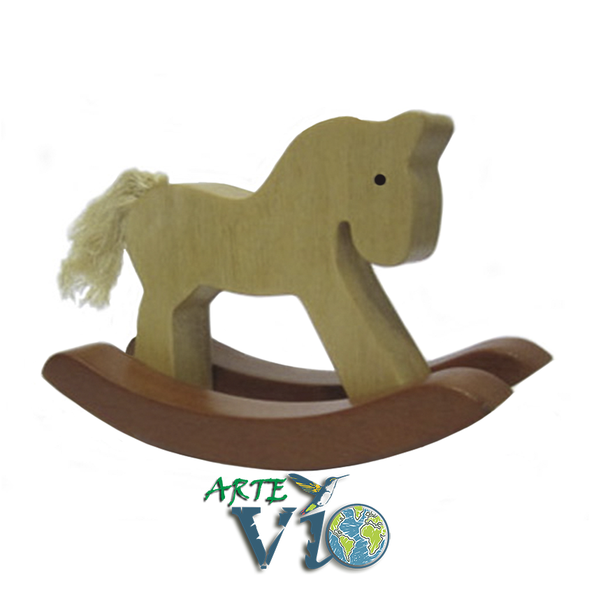 Caballito Balancín - Juguete de Colección - Decoración Cuarto del Niño - Acabado al Natural