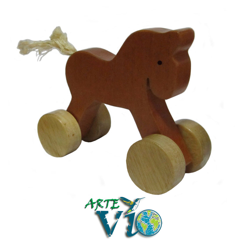 Caballito con Ruedas - Juguete de Colección - Decoración Cuarto del Niño - Acabado al Natural