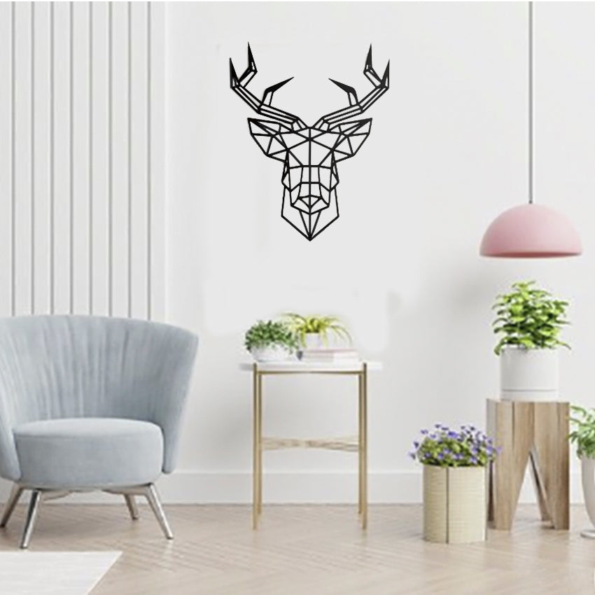 Ciervo Geométrico - Decoración de Pared - Corte en Láser de Alta Precisión - Dos Tamaños a Elegir