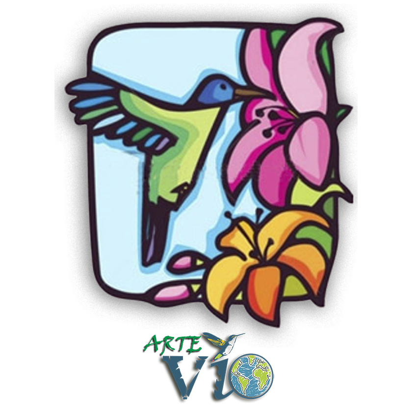 Colibrí en Flor - Pintura sobre Madera Procesada - Servicio de Diseños Personalizados - 60 x 52 cm.