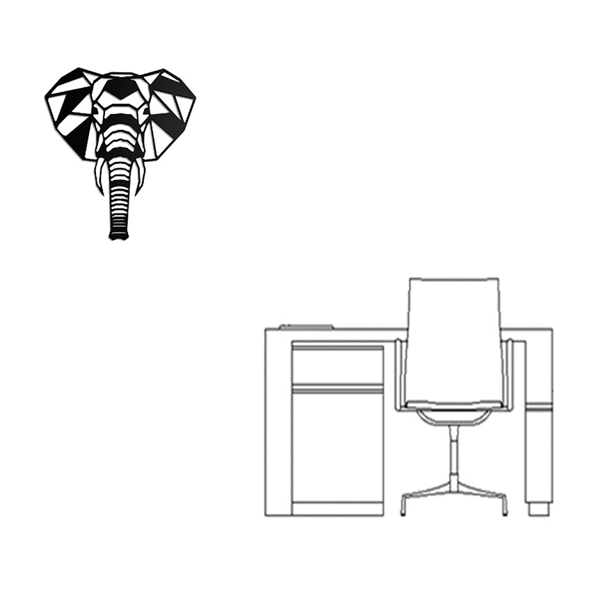 Elefante Rostro - Decoración de Pared - Corte en Láser de Alta Precisión - Dos Tamaños a Elegir