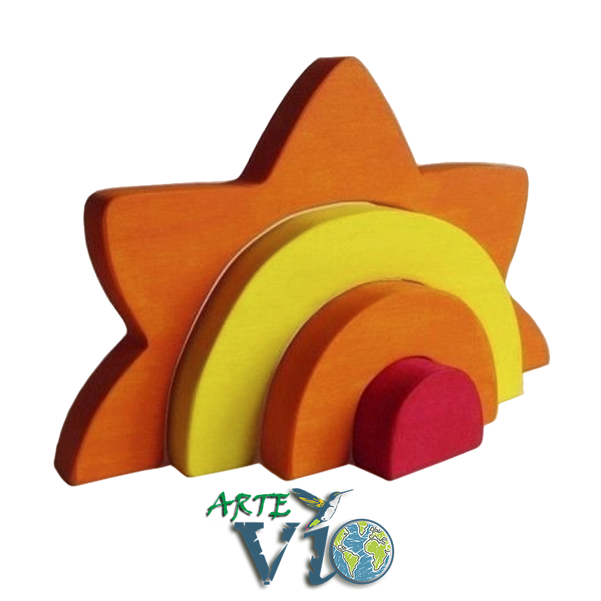 Estrella de Apilar y Encajar en Madera Legal - Aprendizaje para Niños Pequeños - Colores a Personalizar