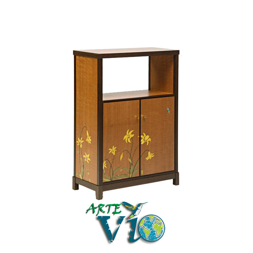 Lirios Amarillos - Gabinete Práctico con Fina Marquetería - Otros Motivos pueden Desarrollarse - Fabricación Personalizada