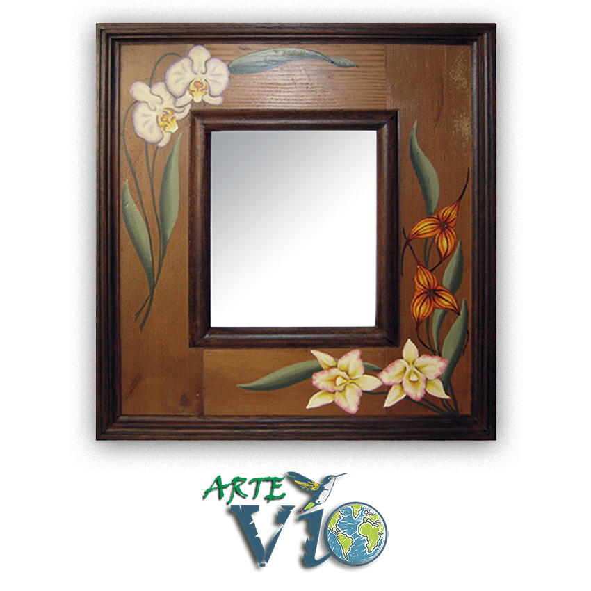 Orquídeas sobre Madera Recuperada de Pino Oregón - Motivos a Personalizar - 45 x 50 cm