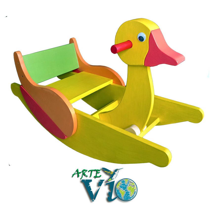 Patito Económico - Balancín de Montar - Ayudando al Desarrollo Físico y Recreativo - 80 cm de Largo - Niños de 1.5 a 6 años - Colores Personalizados