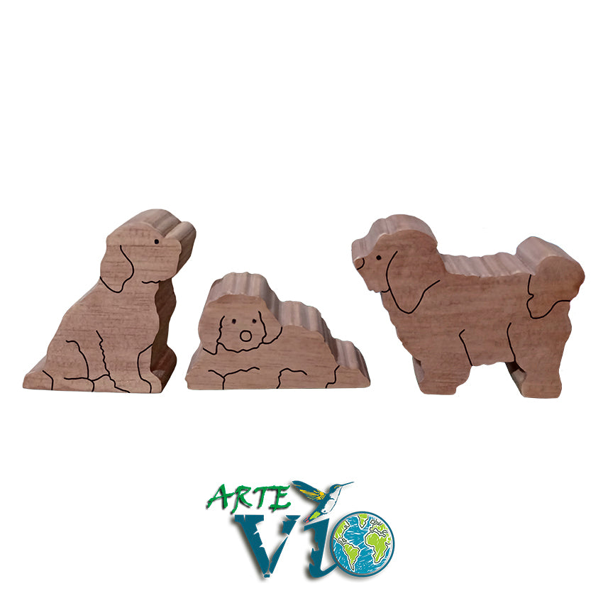 Colección de Perritos en Miniatura - Tres Unidades de Razas Diferentes - Colores Personalizados