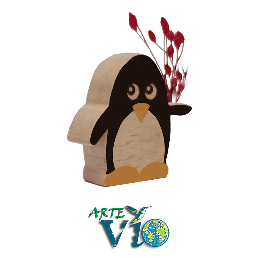 Pingüino Enamorado - Escultura en Miniatura - Regalo de Parejas - Incluye Caja de Regalo