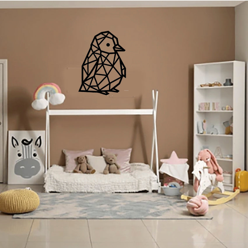 Pingüinito Geométrico - Decoración de Pared - Corte en Láser de Alta Precisión - Dos Tamaños a Elegir