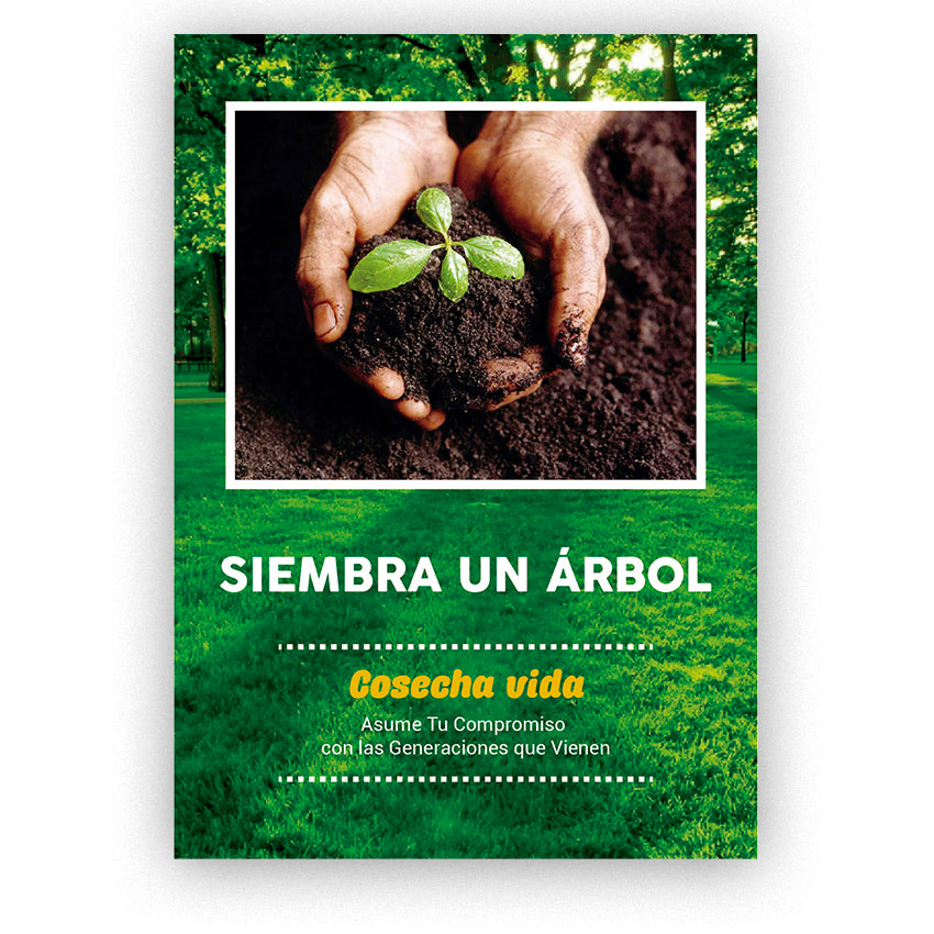 Siembra Un Árbol - Archivo Digital Gratuito - Cartel en Alta Resolución - 30 x 42 cm - Sobre Bastidor de Madera Cultivada