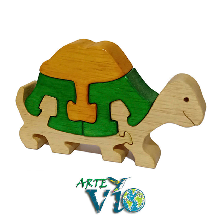 Tortuguita Feliz - Rompecabezas Tridimensional Desarmable de 5 Piezas