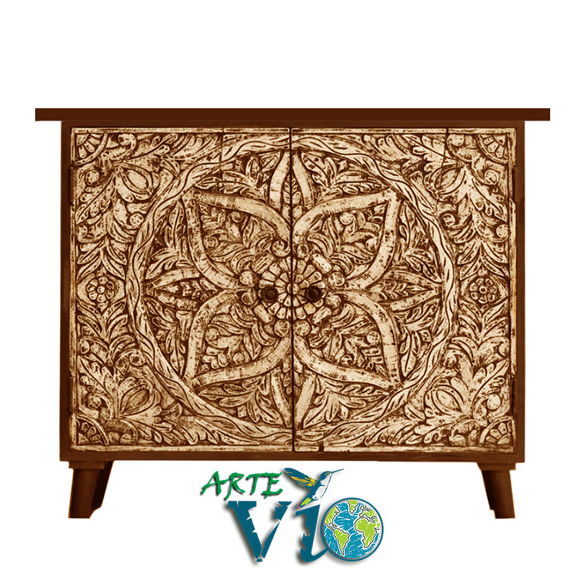 Gabinete Estilo Vintage - Talla Artística Sobresaliente - Motivos - Medidas y Acabados Personalizados