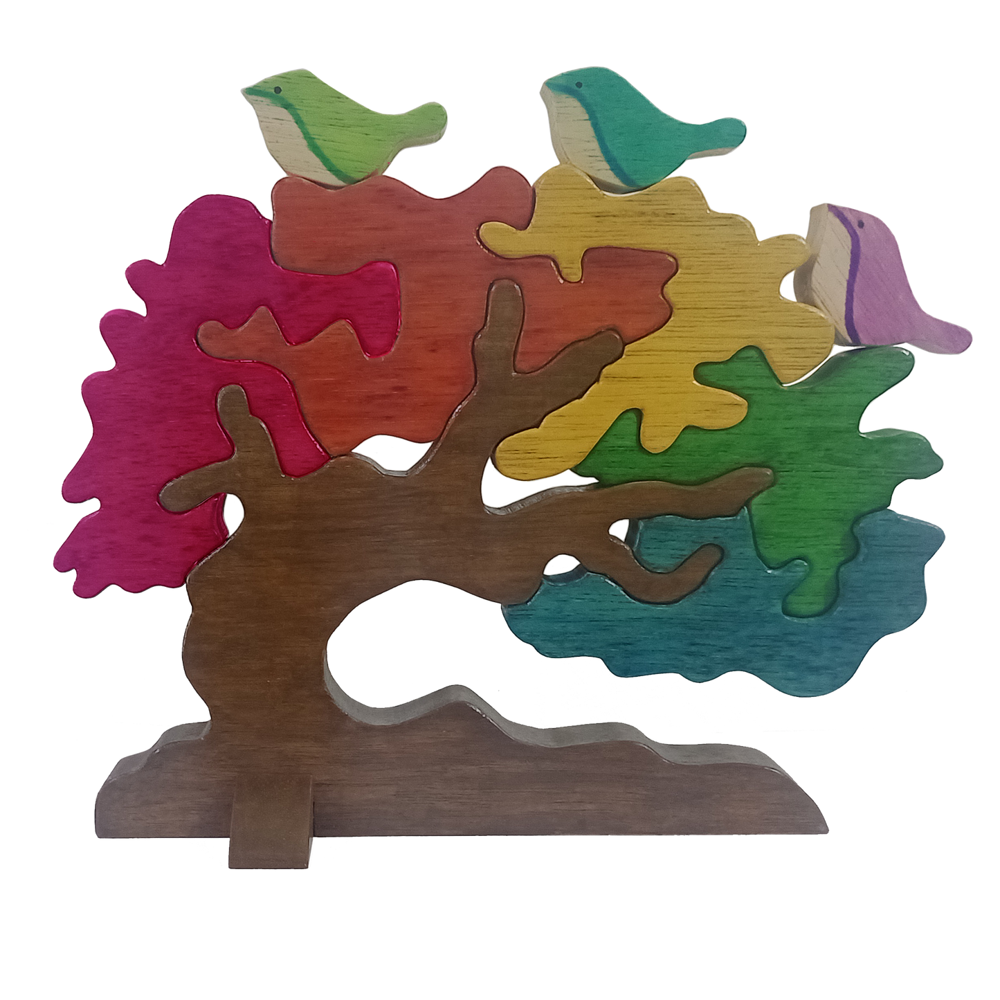 Árbol Multicolor con Aves - Desarmable de 10 Piezas - Colores a Personalizar - Reverso Diferenciado