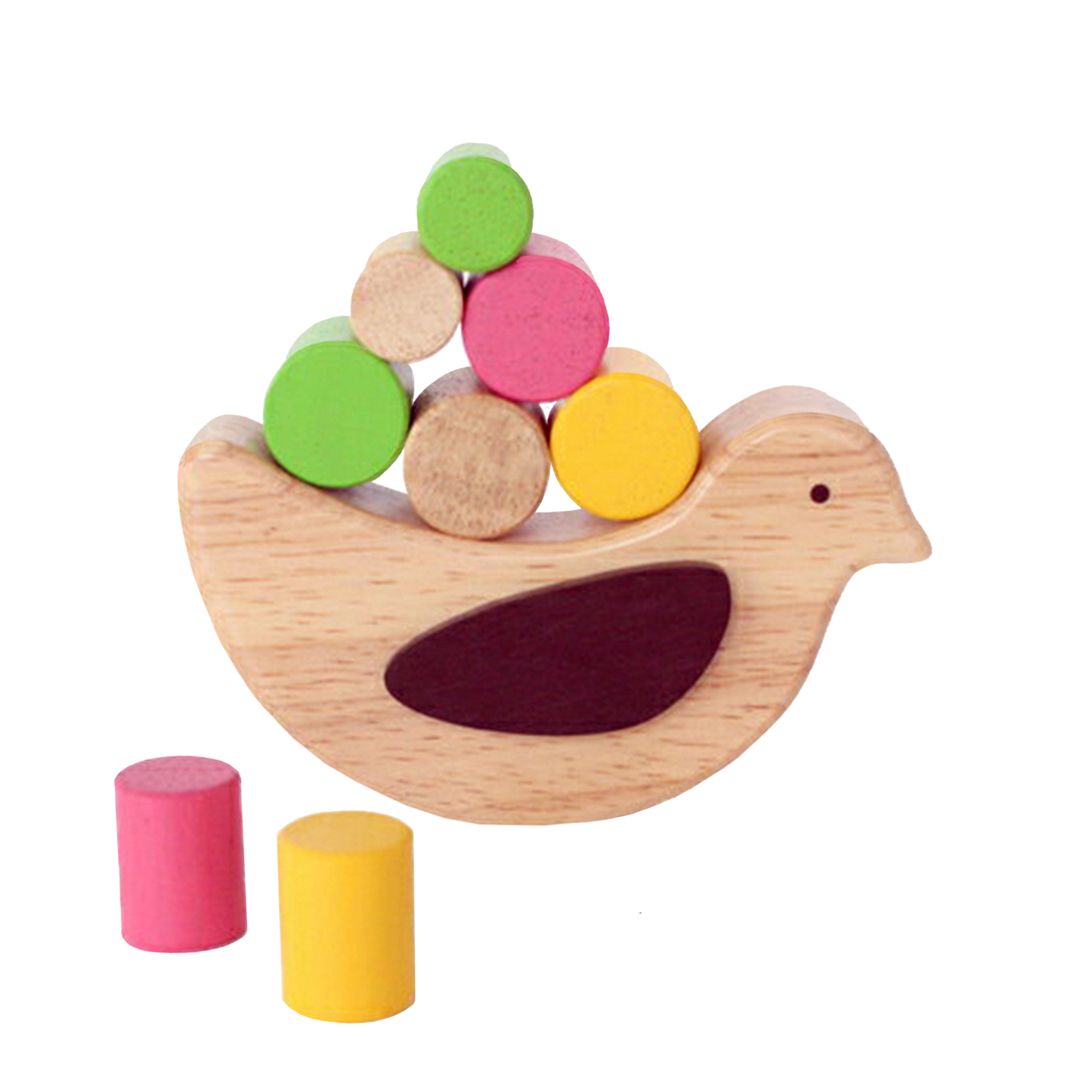 Ave de Apilar en Madera Legal - Aprendizaje para Niños Pequeños - Color a Personalizar