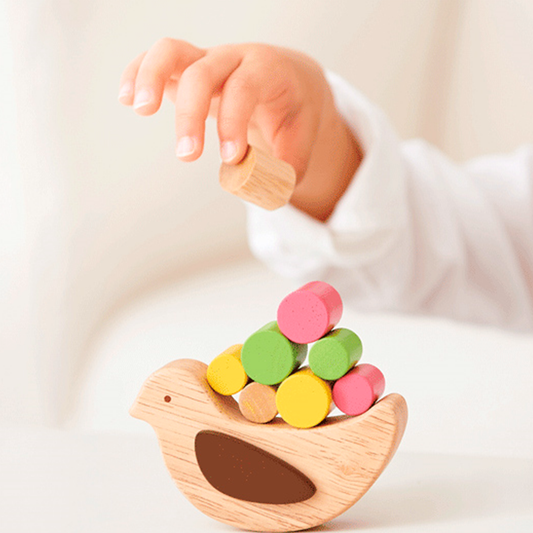 Ave de Apilar en Madera Legal - Aprendizaje para Niños Pequeños - Color a Personalizar