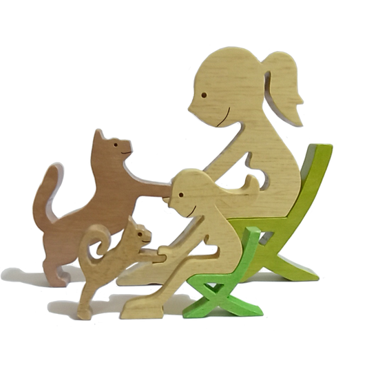 Mi Mascota Preferida - Mujer en Sillón con Gato - 2 Tamaños a escoger - Color a Personalizar