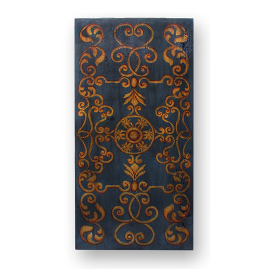 Britania - Arte de Pared en Madera Envejecida Pintada a Mano – Estilo Renacentista – 60 x 120 cm