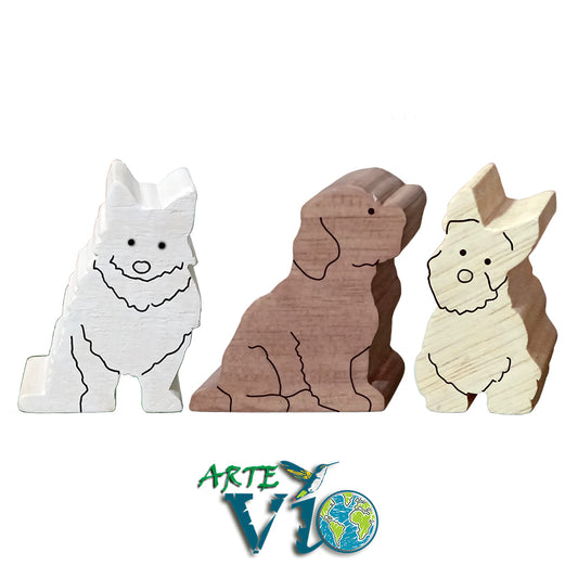 Colección de Perritos en Miniatura - Tres Unidades de Razas Diferentes - Colores Personalizados